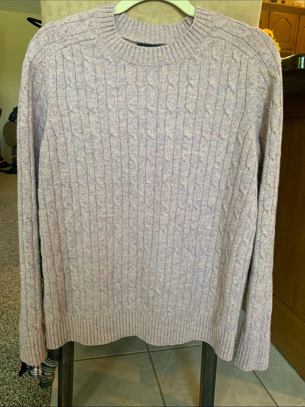 GAP Lavender Cable Knit Crewneck Sweater